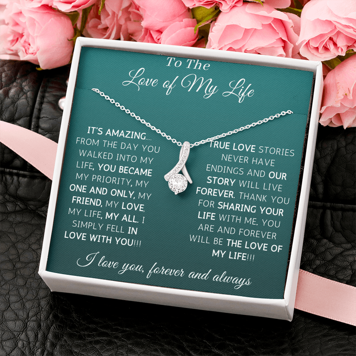 To The Love Of My Life, My Wife, My Soulmate Thank You For Sharing Your Life With Me Alluring Beauty Necklace XL007A