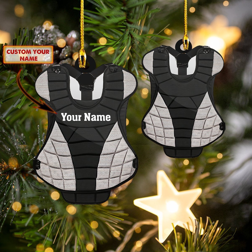 Baseball Chest Protector Ornament - Christmas Gift for Baseball Player