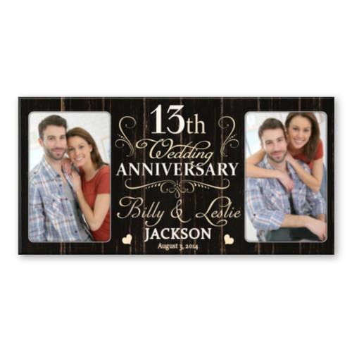13 Year Anniversary Custom Canvas Print, 13th Wedding Anniversary Gift