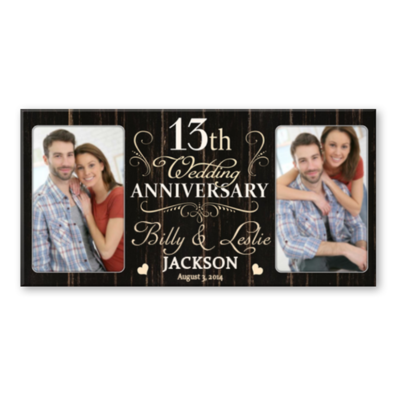 13 Year Anniversary Custom Canvas Print, 13th Wedding Anniversary Gift