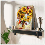 Sunflower and Hummingbird Just breathe Canvas And Poster, Canvas Wall Art, Wall Decor Visual Art