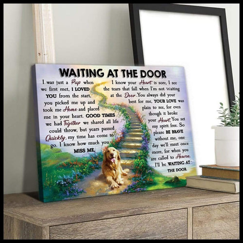 Waiting At The Door Golden Retriever Wall Art Canvas