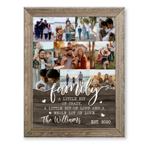 Family Photo Collage Canvas Print, A Little Bit Of Crazy Wall Art, Family Christmas Gift