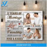 5th Wedding Anniversary Gifts For Married Couple Personalized Canvas Wall Art