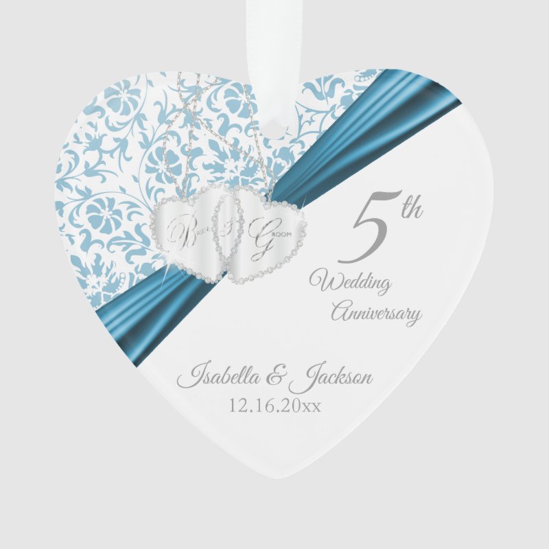 5Th Blue Wedding Anniversary Ornament