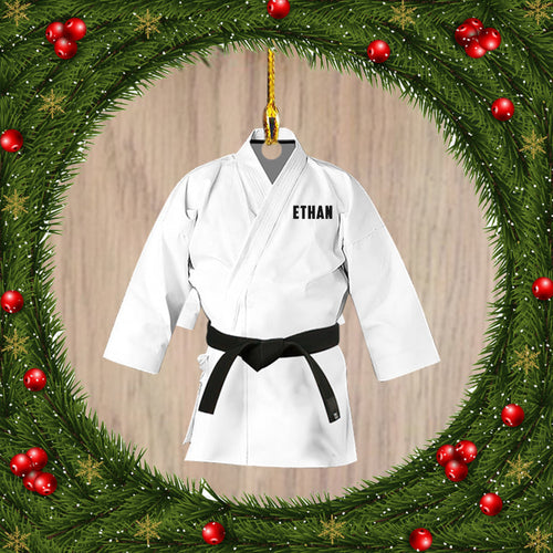Ornament - Personalized Karate Belt Color Custom Shaped Ornament Hanger Decor, Custom Shaped Flat Ornament Christmas, Christmas Decor