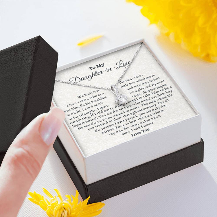Daughter-In-Law Necklace, To My Daughter-In-Law Necklace for You Love The Man Who is My Son, Necklace for Daughter-In-Law, Alluring Beauty Necklace - TGV