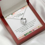 I Love You Mom I Really Do Forever Love Necklace (14K White Gold Finish)