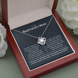 Necklace for Boyfriend's Mom, Gift for Birthday - To My Boyfirend's Mom I Will Love Your Son Forever, Love Knot Necklace - TGV
