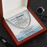 Necklace for Grandson - To My Dear Grandson Necklace from Grandma Always Remember How Much I Love You, Gift for Grandson Cuban Link Chain Necklace XL051N - TGV