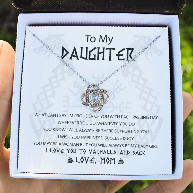 To My Daughter Granddaughter Necklace Gift from Viking Dad Mom - I wish you happiness, success and joy - Custom Love Knot, Eternal Hope, Alluring Beauty Necklace 053B - TGV