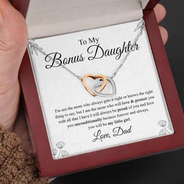 To My Daughter Necklace Gift - Love you unconditionally because forever and always, you will be my little girl Love Knot Necklace, Alluring Beauty, Sunflower Necklace Gift from Husband XL365A - TGV