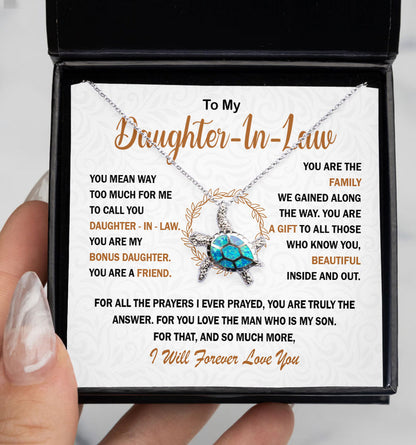To My Daughter-in-law Necklace Gift, You are my bonus daughter, my friend, my family - Love Knot, Alluring, Eternal Hope Necklace 053D - TGV