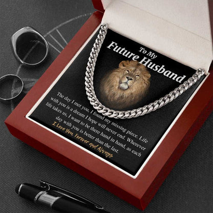 To My Future Husband Necklace, I Want To Be Hand In Hand, Necklace for Future Husband, Cuban Link Chain Necklace - TGV