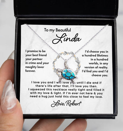 To My Girlfriend Soulmate Wife Necklace Gift - I promise to be your best friend, your partner in crime Love Knot Necklace, Alluring Beauty, Sunflower Necklace Gift from Husband 365B - TGV