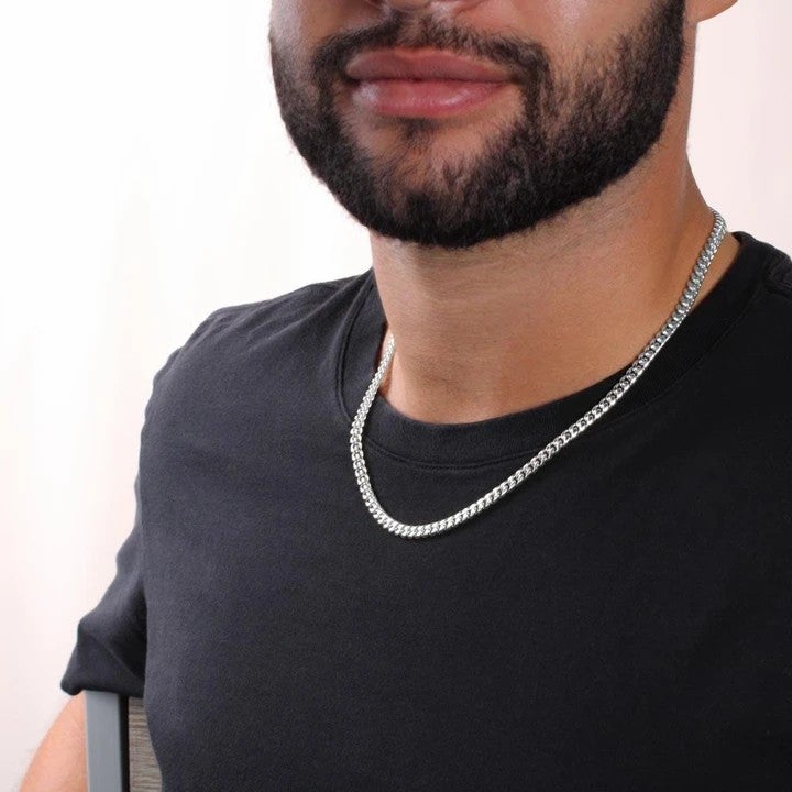 To My Husband Necklace - God Doesn't Give The Hardest Battles To His Toughest Warrior Cuban Link Chain Necklace 025C - TGV