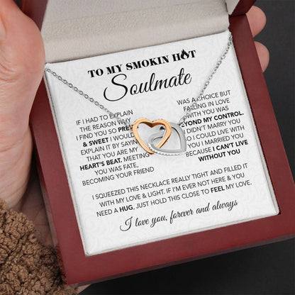 To My Smokin Hot Wife, Soulmate Necklace Gift - Pretty & Sweet You are my Heart's Beat Love Knot, Alluring Beauty, Sunflower, Turtle Necklace - 363A - TGV