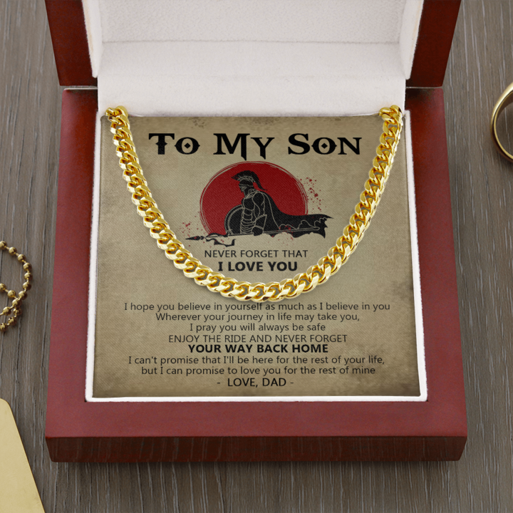 To My Son - I Can Promise To Love You For The Rest Of Mine - Cuban Link Chain Necklace - TGV