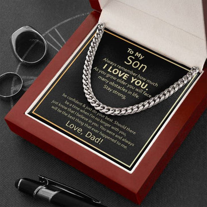 To My Son, I Love You, Cuban Link Chain Necklace - TGV