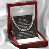 To My Son Necklace - I will love you always, Mom Cuban Link Chain Necklace XL007G - TGV