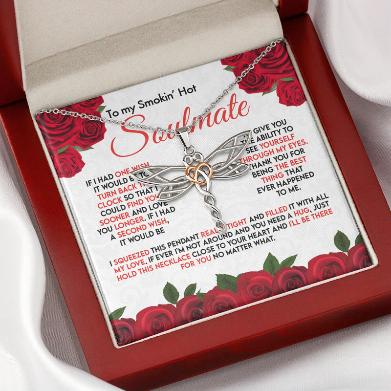 To My Wife Girlfriend Soulmate Necklace - I Wish Turn Back The Clock - Find You Sooner and Love You Longer - Love Knot Necklace Alluring Beauty Necklace - Cross Dancing Necklace 029G - TGV