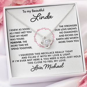 To My Wife Soulmate Girlfriend Necklace Gift I Promise You Will Never Have To Face Them Alone Love Knot Necklace, Alluring Beauty, Sunflower Necklace Gift 003B - TGV