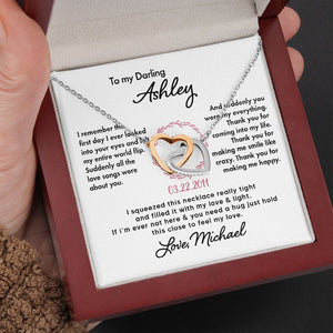 To My Wife Soulmate Girlfriend Necklace Gift I remember the first day I ever looked into your eyes - Custom Love Knot Necklace, Alluring Beauty, Sunflower Necklace Gift 003C - TGV