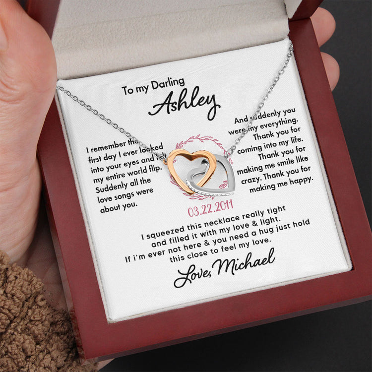 To My Wife Soulmate Girlfriend Necklace Gift I remember the first day I ever looked into your eyes - Custom Love Knot Necklace, Alluring Beauty, Sunflower Necklace Gift 003C - TGV