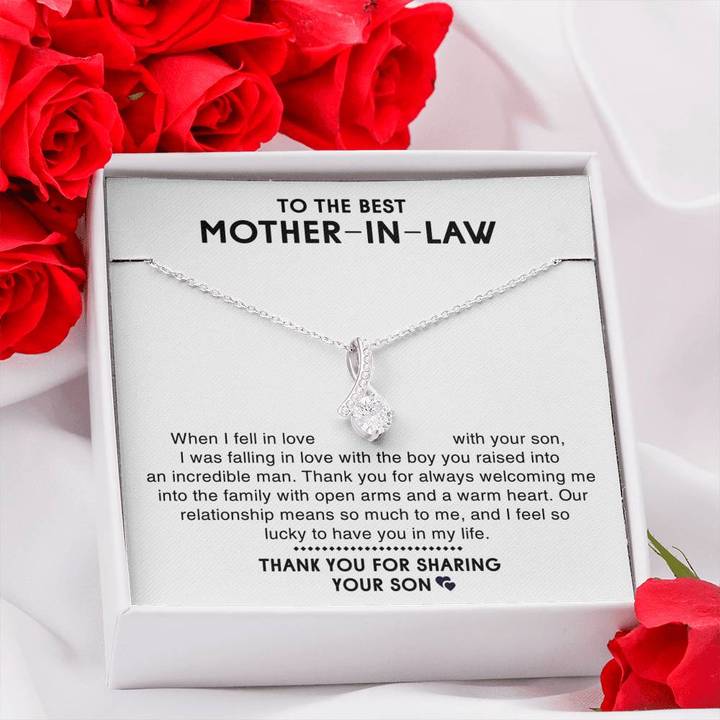 To The Best Mother-In-Law Necklace - Thank You For Sharing Your Son - Alluring Beauty Necklace - TGV