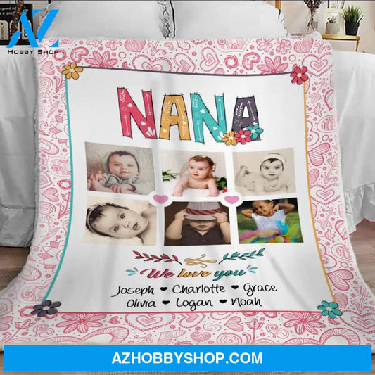 6 Photo Blanket, Picture Blanket, Nana Blanket, Grandma Blanket, Gift For Grandparents