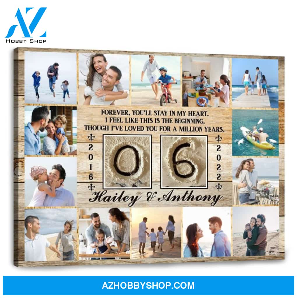 6 Year Wedding Anniversary Gift Personalized Love Canvas