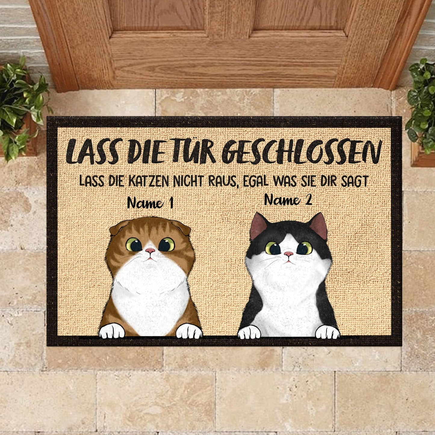 Lassen Sie die Katzen nicht raus German - Personalized Doormat