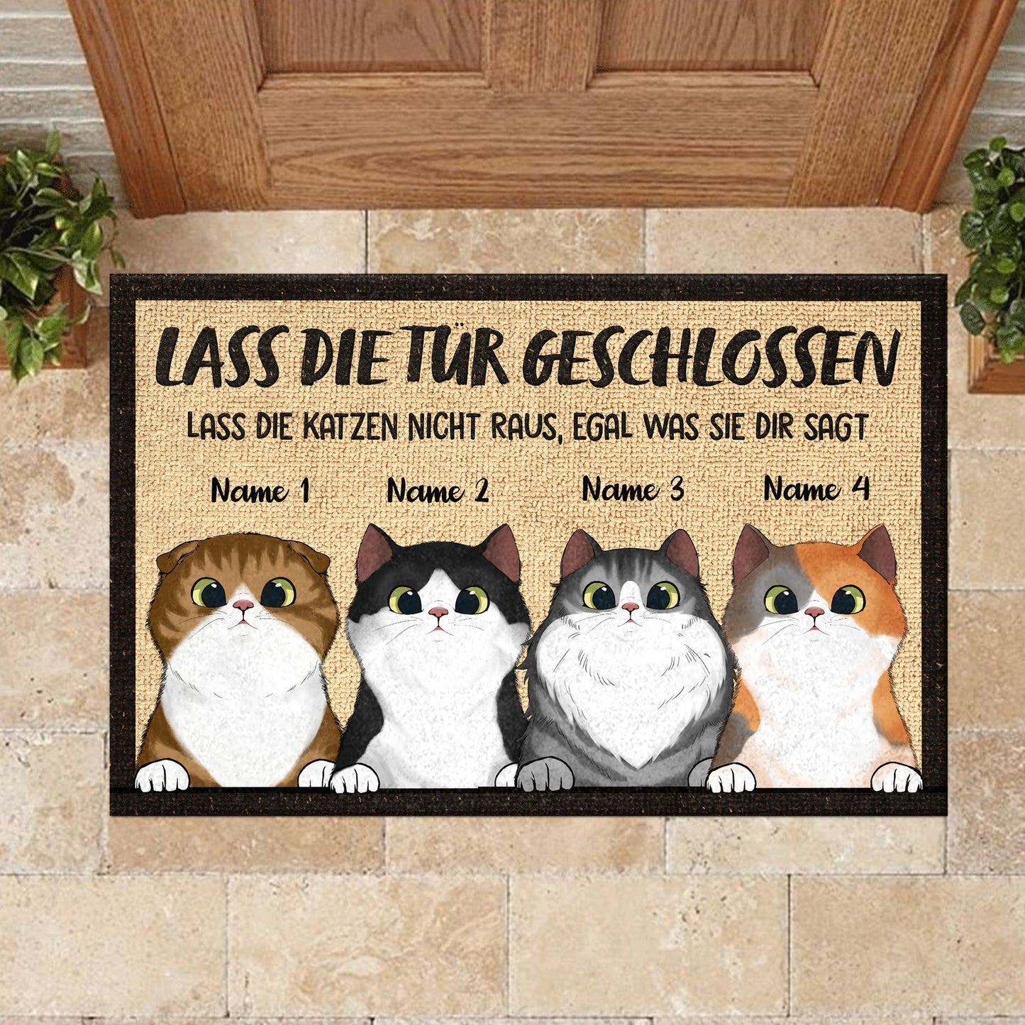 Lassen Sie die Katzen nicht raus German - Personalized Doormat