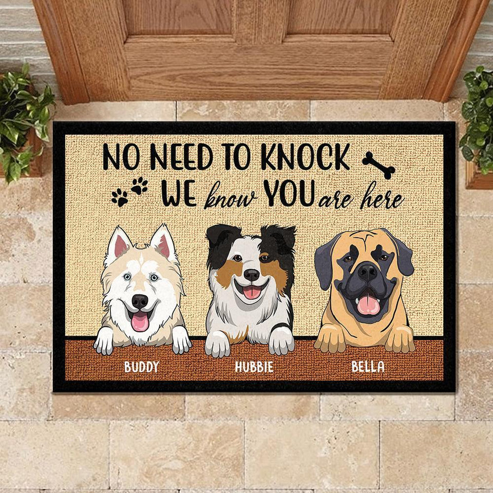 No Need To Knock We Know You Are Here - Personalized Doormat