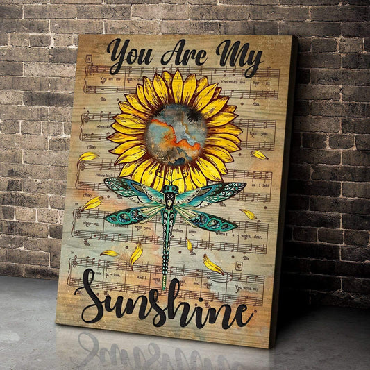 You Are My Sunshine Dragonfly Wall Art Canvas