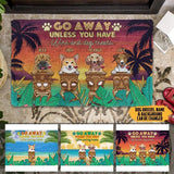 Go Away Unless You Have Wine And Dog Treats Summer Version Summer Tiki Personalized Doormat