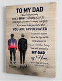 Personalized Canvas, Father And Son, To My Dad I Know It's Not Easy Canvas And Poster, Canvas Wall Art Gifts For Dad, Art Poster, Wall Decor Visual Art Best Gift For Dad