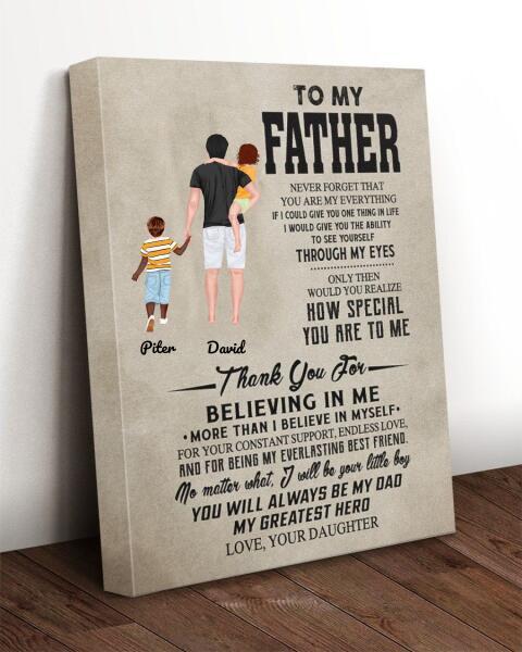 Personalized Canvas, Father And Son Canvas And Poster Gifts For Dad, Mom Canvas Wall Art Fathers Day Gift Ideas