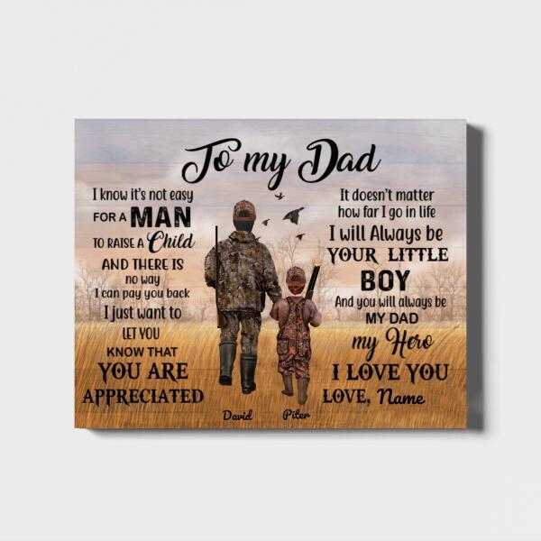 Personalized Fathers Day Gifts Canvas, Father And Son Hunting Partners Canvas Wall Art Father's Day 