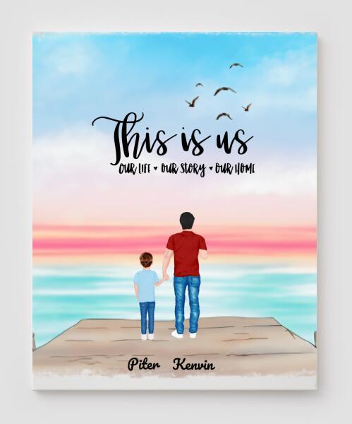 Personalized Canvas, Gifts For The Whole Family Canvas Wall Art, Wall Decor Visual Art Fathers Day Gifts, My Poster Wall Fathers day  V3