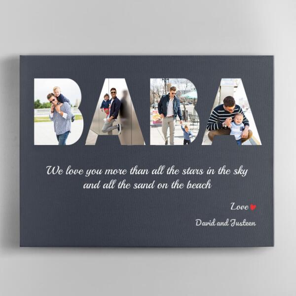 Dad Custom Text and Photo - Personalized Canvas, Canvas Wall Art, Wall Decor Visual Art Fathers, Happy Father's Day, 1st Fathers Day Pg0007