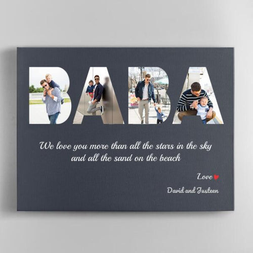 Dad Custom Text and Photo - Personalized Canvas, Canvas Wall Art, Wall Decor Visual Art Fathers, Happy Father's Day, 1st Fathers Day Pg0007