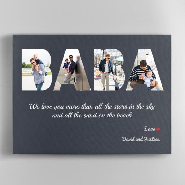 Dad Custom Text and Photo - Personalized Canvas, Canvas Wall Art, Wall Decor Visual Art Fathers, Happy Father's Day, 1st Fathers Day Pg0007