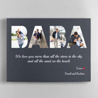 Dad Custom Text and Photo - Personalized Canvas, Canvas Wall Art, Wall Decor Visual Art Fathers, Happy Father's Day, 1st Fathers Day Pg0007