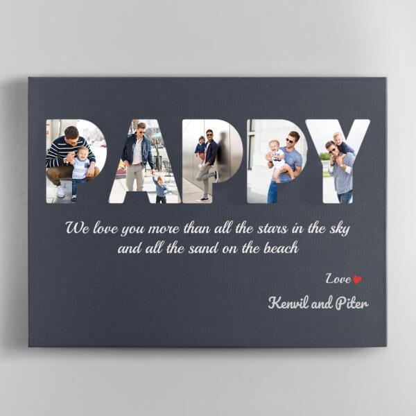 Dad Custom Text and Photo - Personalized Canvas, Canvas Wall Art, Wall Decor Visual Art Fathers, Happy Father's Day, 1st Fathers Day Pg0008