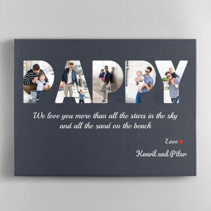 Dad Custom Text and Photo - Personalized Canvas, Canvas Wall Art, Wall Decor Visual Art Fathers, Happy Father's Day, 1st Fathers Day Pg0008