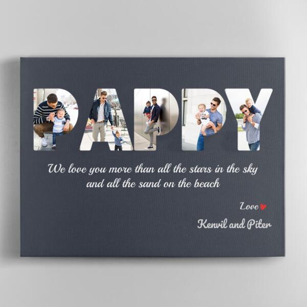 Dad Custom Text and Photo - Personalized Canvas, Canvas Wall Art, Wall Decor Visual Art Fathers, Happy Father's Day, 1st Fathers Day Pg0008