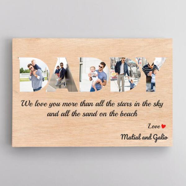 Dad Custom Text and Photo - Personalized Canvas, Canvas Wall Art, Wall Decor Visual Art Fathers, Happy Father's Day, 1st Fathers Day Pg0010