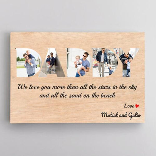 Dad Custom Text and Photo - Personalized Canvas, Canvas Wall Art, Wall Decor Visual Art Fathers, Happy Father's Day, 1st Fathers Day Pg0010