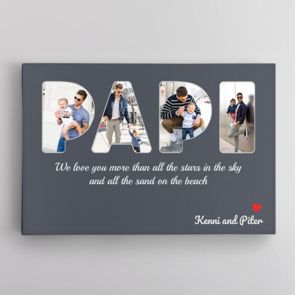 Dad Custom Text and Photo - Personalized Canvas, Canvas Wall Art, Wall Decor Visual Art Fathers, Happy Father's Day, 1st Fathers Day Pg0012